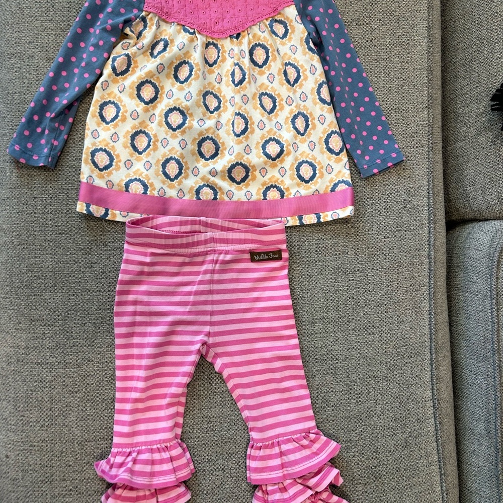 Colorful Toddler Outfit with Polka Dot and Striped Patterns